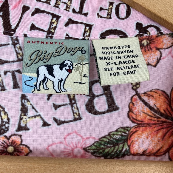 Big Dogs Women’s Collared Button Front “Queen of the Beach” Pink Size XL - Picture 3 of 6